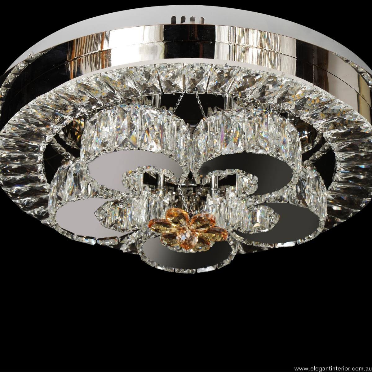 Front view of EC-1032-JAS-CH luxury flush mount light in elegant Australian interior setting