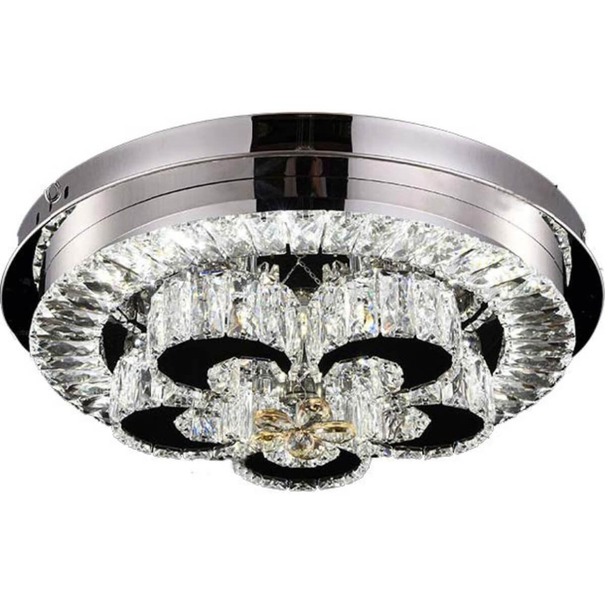 Front view of Jasmine LED gold chandelier in elegant Australian interior with modern design