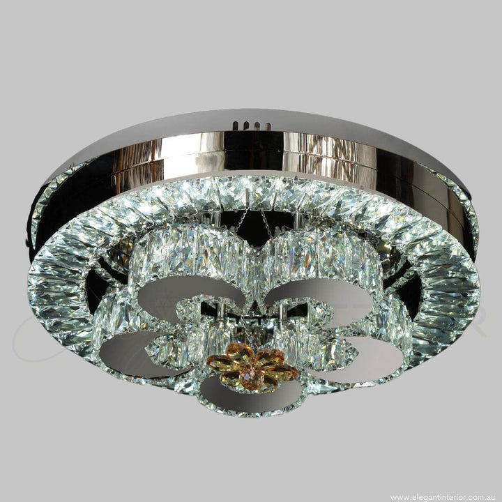 Bottom view of Jasmine LED gold chandelier in elegant Australian interior with modern design
