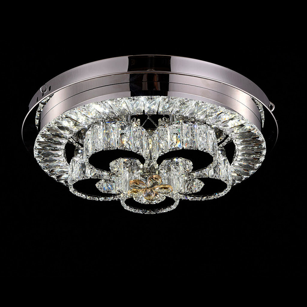 Front view of Jasmine LED gold chandelier in elegant Australian interior with modern design