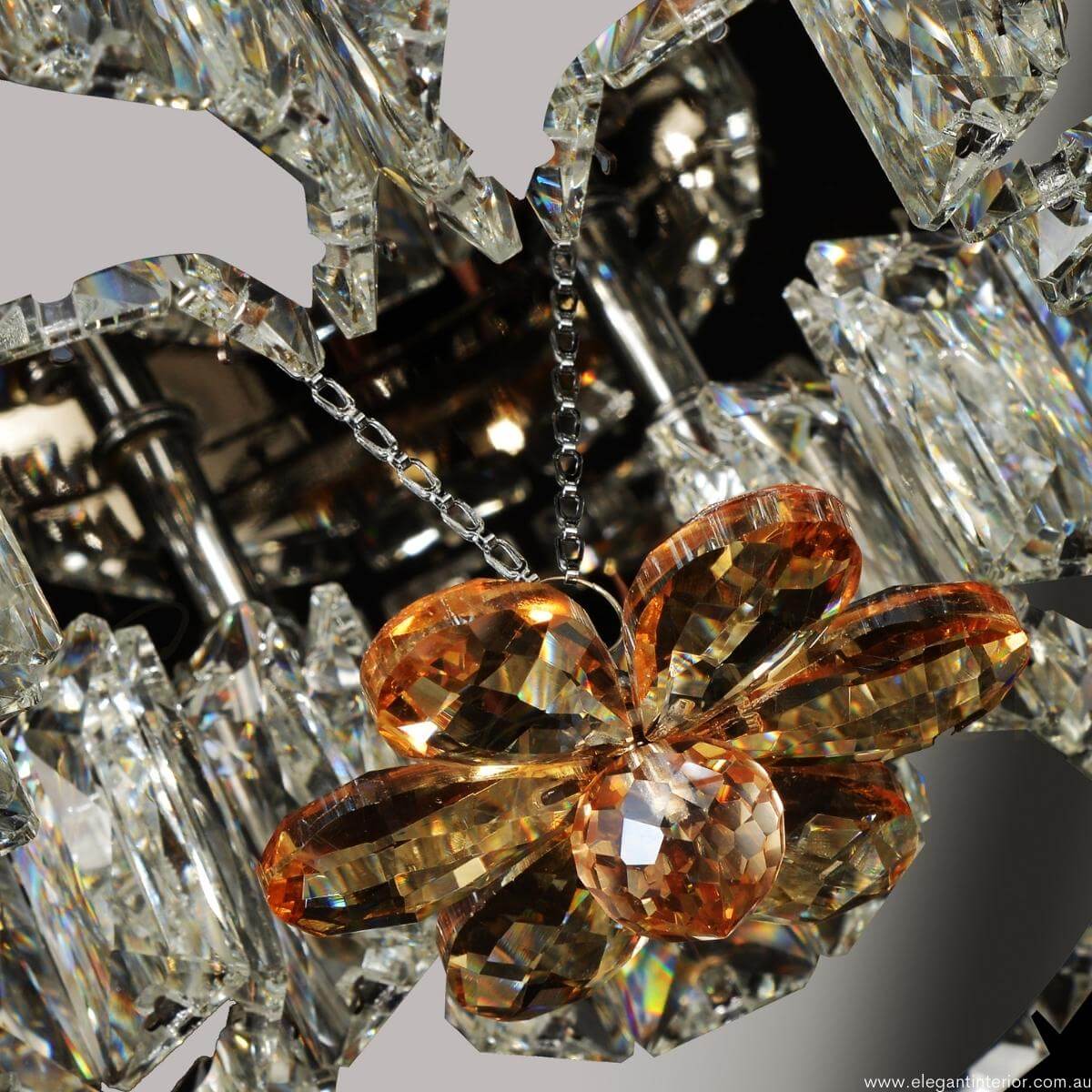 Detail view of EC-1032-JAS-CH luxury flush mount light in elegant Australian interior
