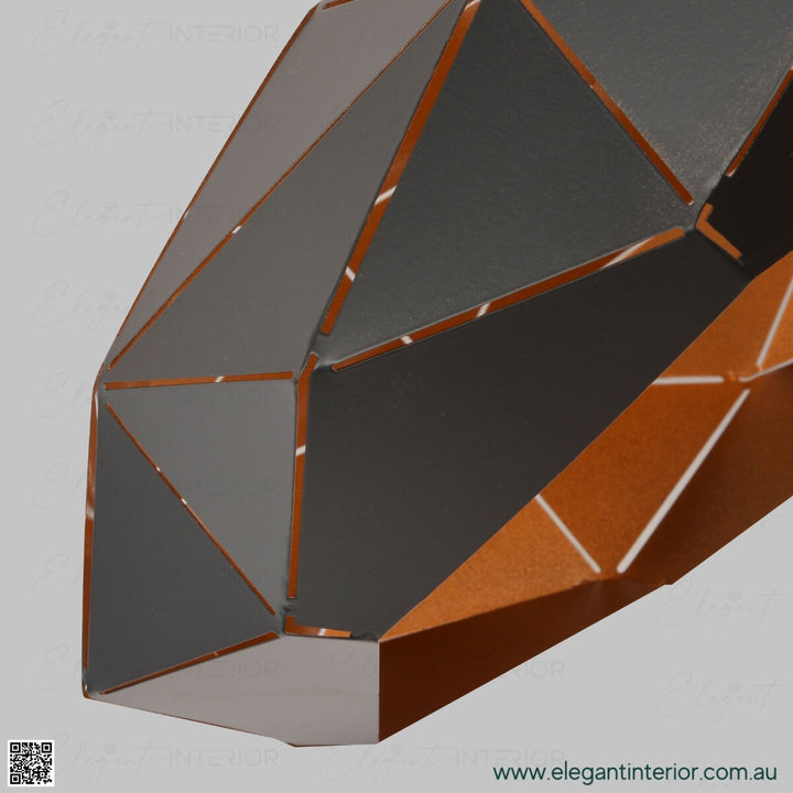 Detail view of Luna pendant light, showcasing craftsmanship and elegant design features