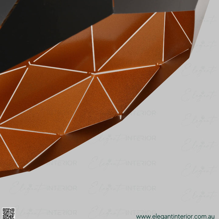 Inside detail view of Luna pendant light, showcasing internal design and lighting elements