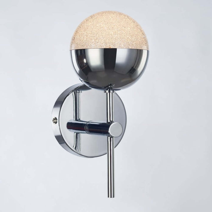 Luxor Single Wall Light – Chrome and Glass Sphere Design for Elegant Modern Interiors
