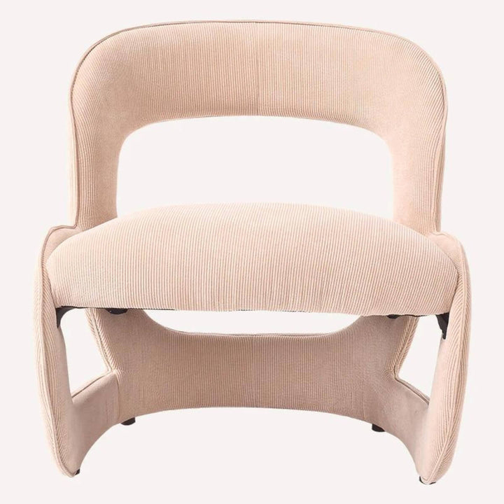 Front view of modern armchair in Australia showcasing sleek design and comfortable seating