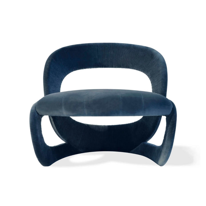 Front view of modern armchair in Australia showcasing sleek design and comfortable seating