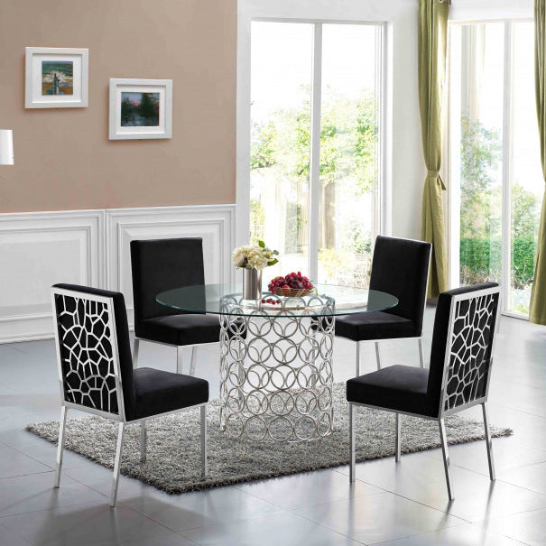 Nordic style customised dining chair in black with cushion, sleek modern design for stylish dining rooms