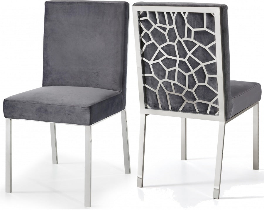 Nordic style customised gray dining chair with cushion and gold metal legs, modern elegant design