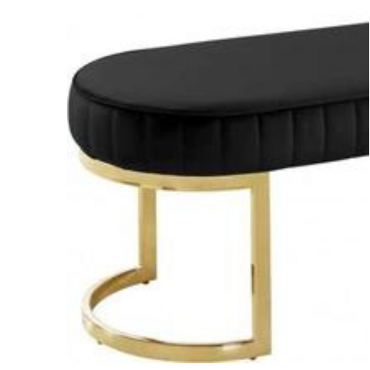 Partial left side view of oval velvet half-moon leg black chair in elegant Australian interior – modern and luxurious seating