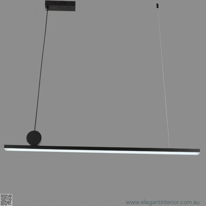 Black bar pendant light in elegant interior – modern design with sleek and minimalist style.