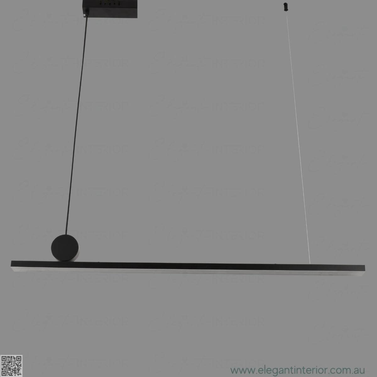 Black bar pendant light in elegant interior – modern design with sleek and minimalist style.