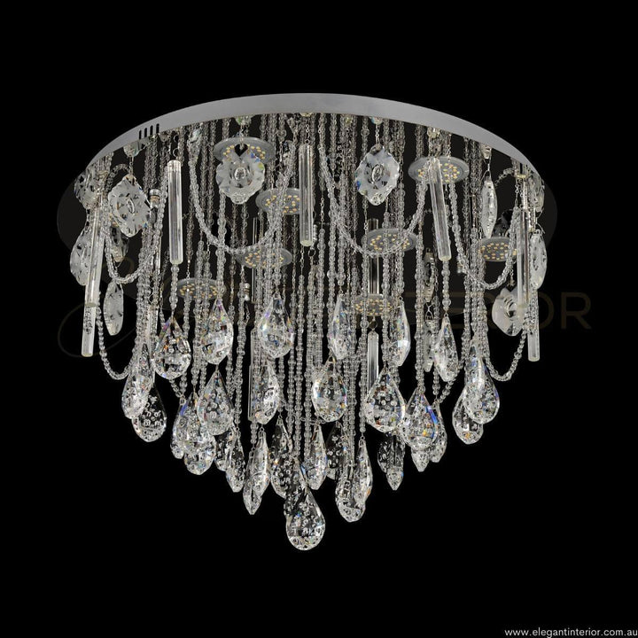 Front view of Serina chandelier ceiling light in an elegant interior setting