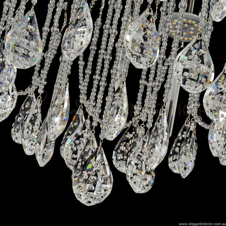 Detailed view of Serina chandelier ceiling light showcasing its intricate design