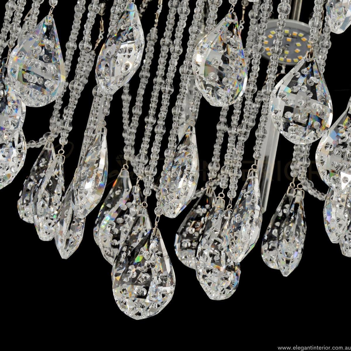 Detailed view of Serina chandelier ceiling light showcasing its intricate design