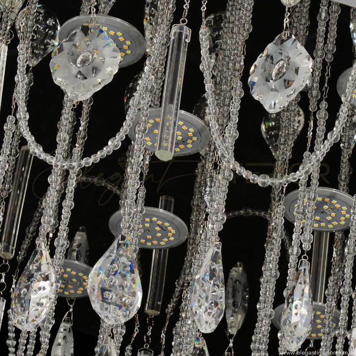 Detailed view of Serina chandelier ceiling light highlighting its elegant features