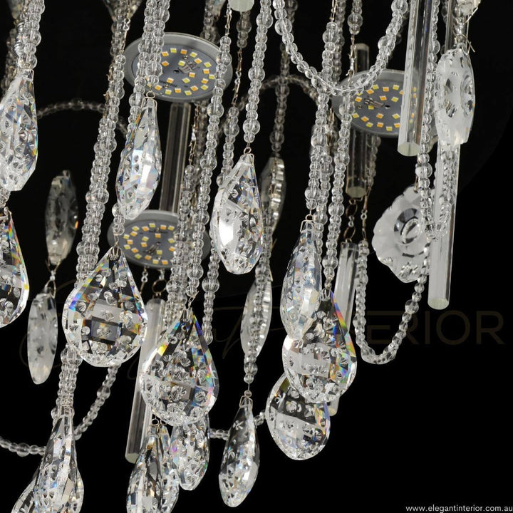 Serina chandelier ceiling light, detailed view showcasing its intricate design
