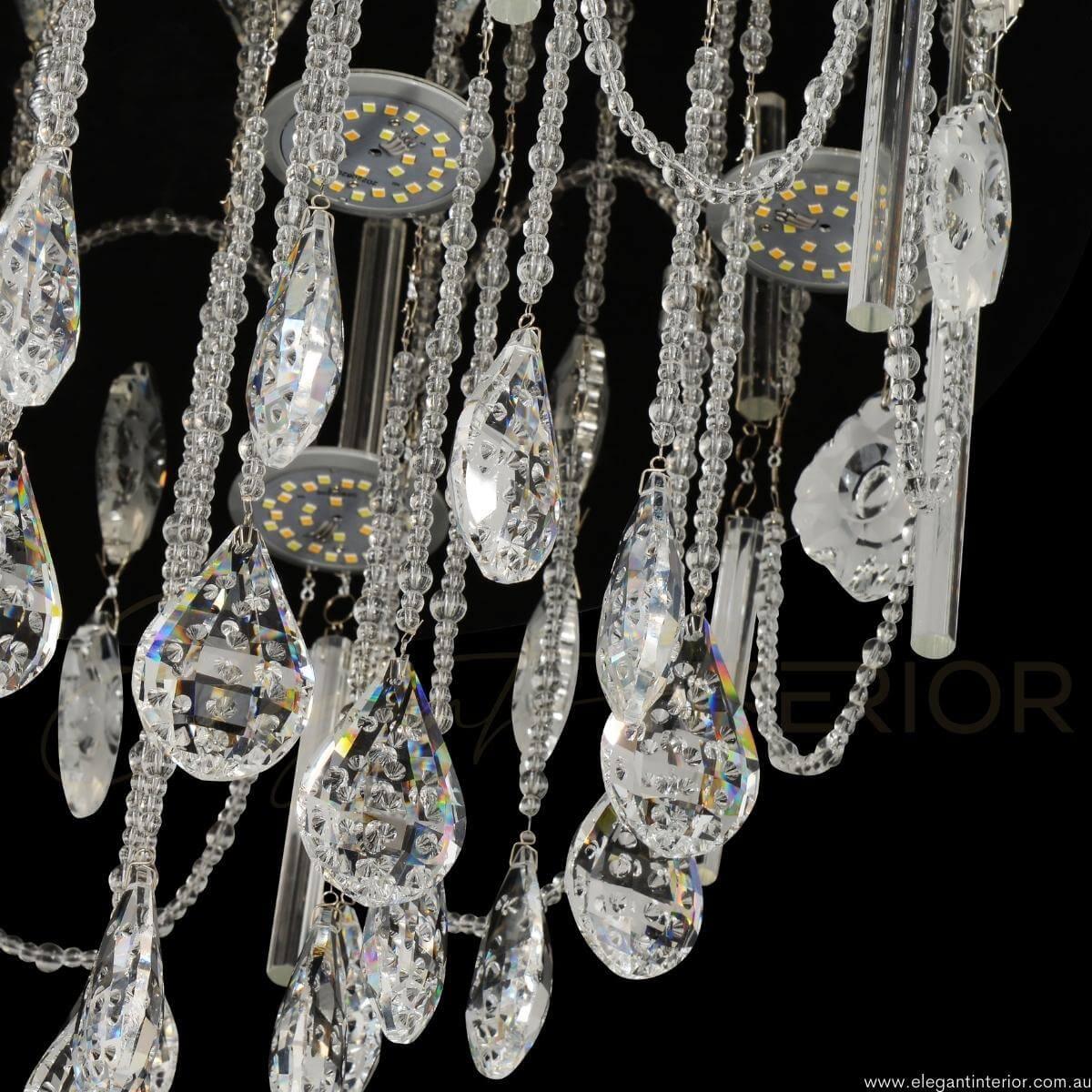 Serina chandelier ceiling light, detailed view showcasing its intricate design