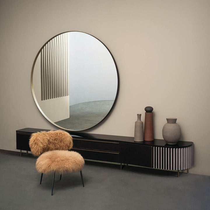 Side view of sheep wool lounge chair in Australian living room showcasing cozy modern design