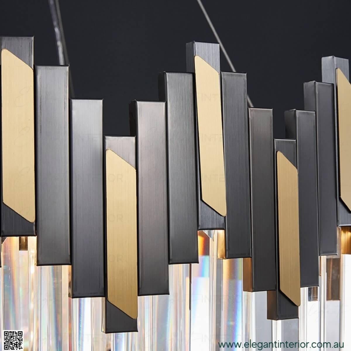 Close-up detail view of Sophia luxury crystal chandelier, highlighting elegant crystal details