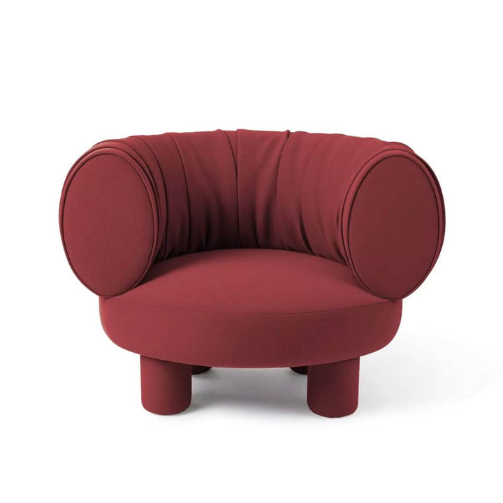 Front view of red Sumo armchair in Australia showcasing bold design and plush comfort