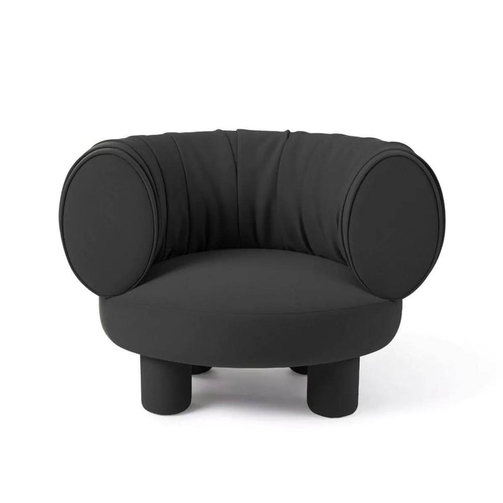 Front view of gray Sumo armchair in Australia showcasing bold and comfortable design