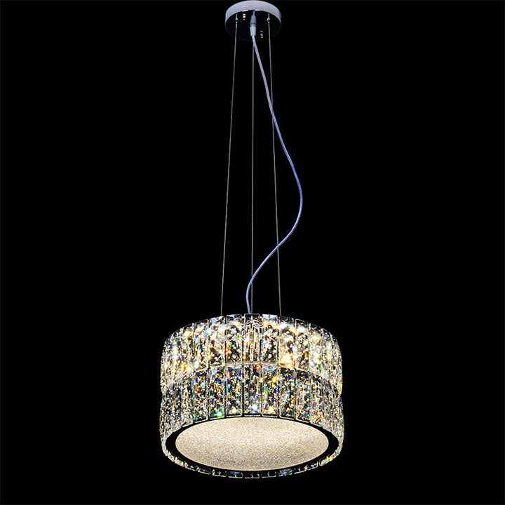Front view of Tamara modern crystal ceiling light with sleek elegant design