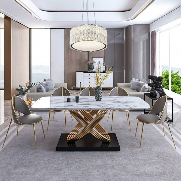  Tamara modern crystal ceiling light in elegant dining room with stylish interior design