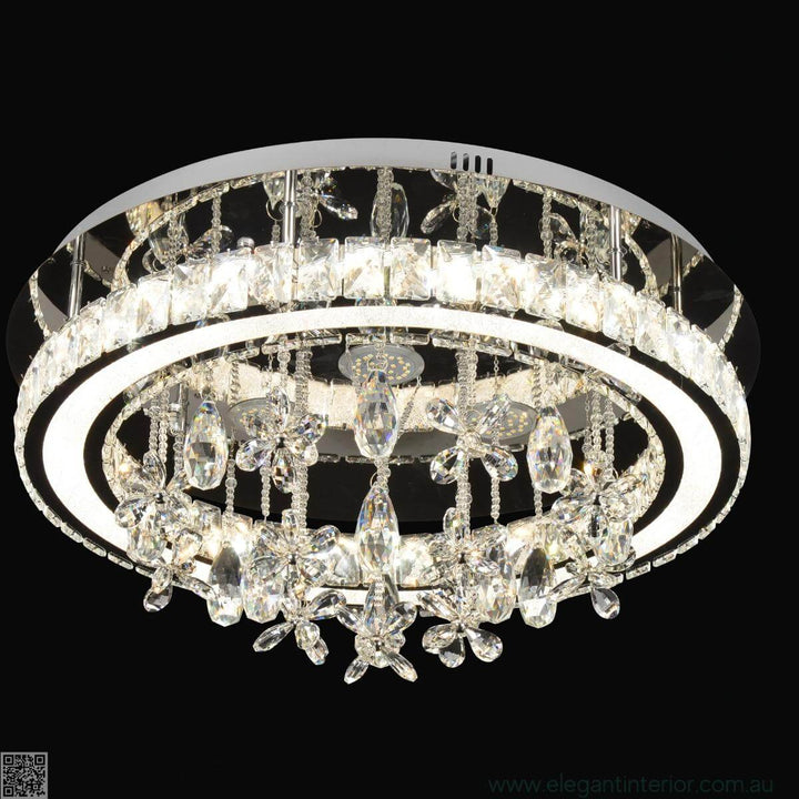  Side view of Tamara modern crystal ceiling light showcasing sleek elegant design