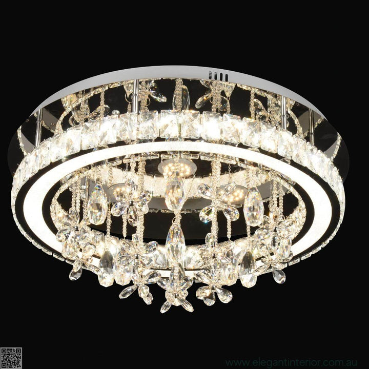 Front view of Monica chandelier ceiling light showcasing elegant and modern design