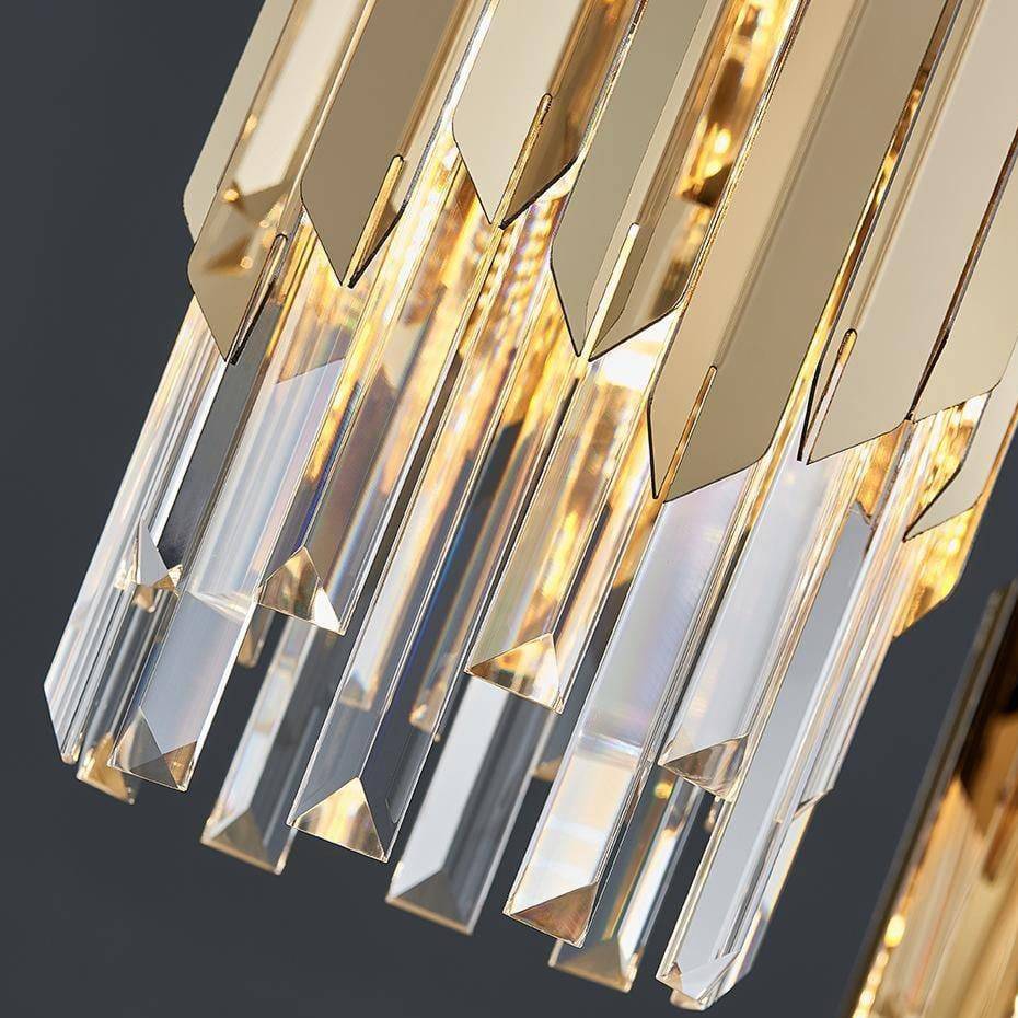Tara 3P 1043 Gold Pendant Light – Crystal Detail View for Elegant Australian Interiors