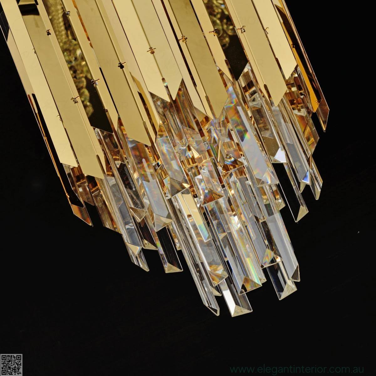 Tara 3P 1043 Gold Pendant Bar Light – Bottom View for Elegant Modern Interiors in Australia