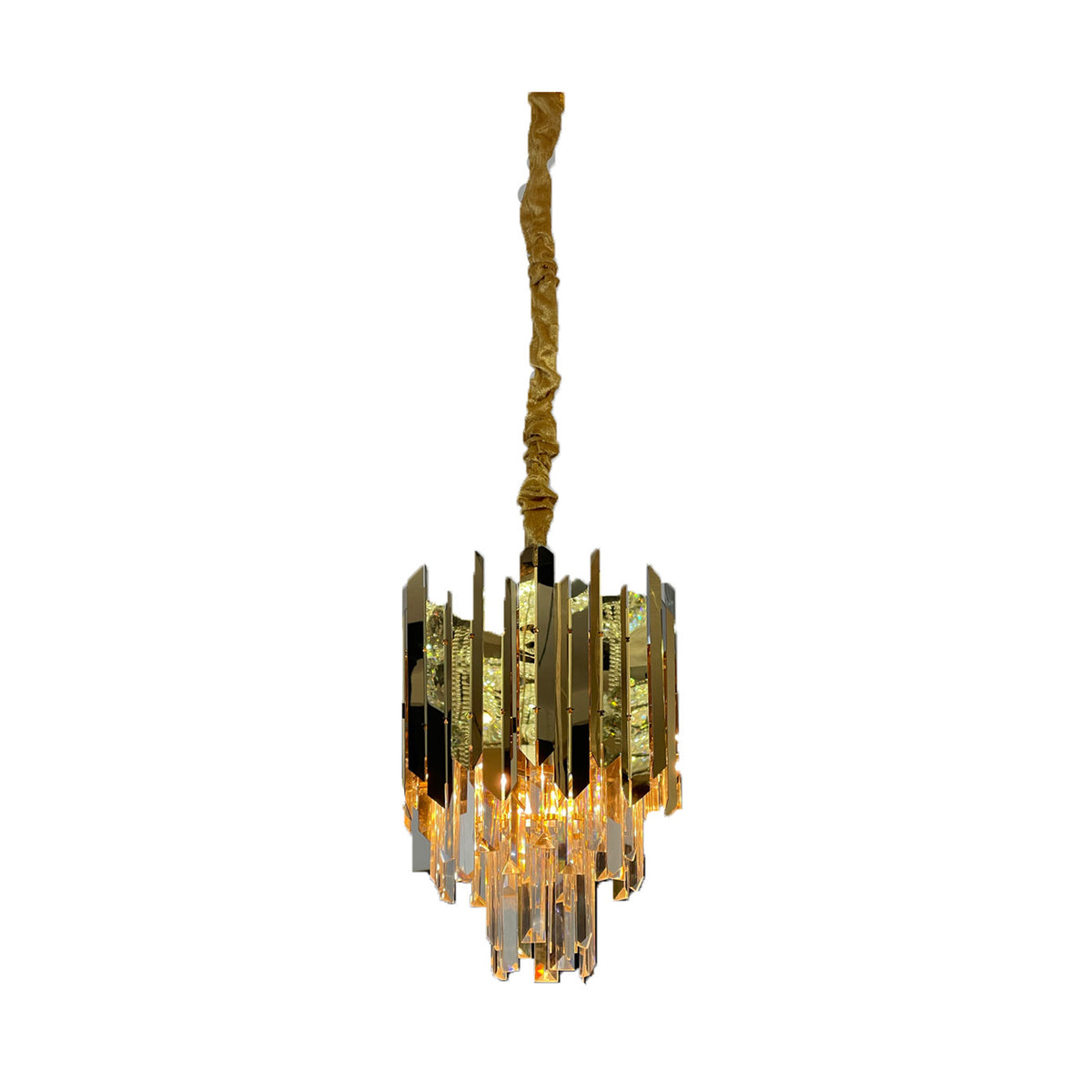 Front view of Tara 3P 1043 gold pendant bar light – elegant interior lighting in Australia
