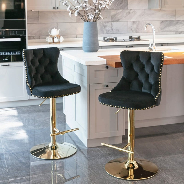 Swivel bar stool fully customised, featuring modern design and adjustable seating for stylish interiors