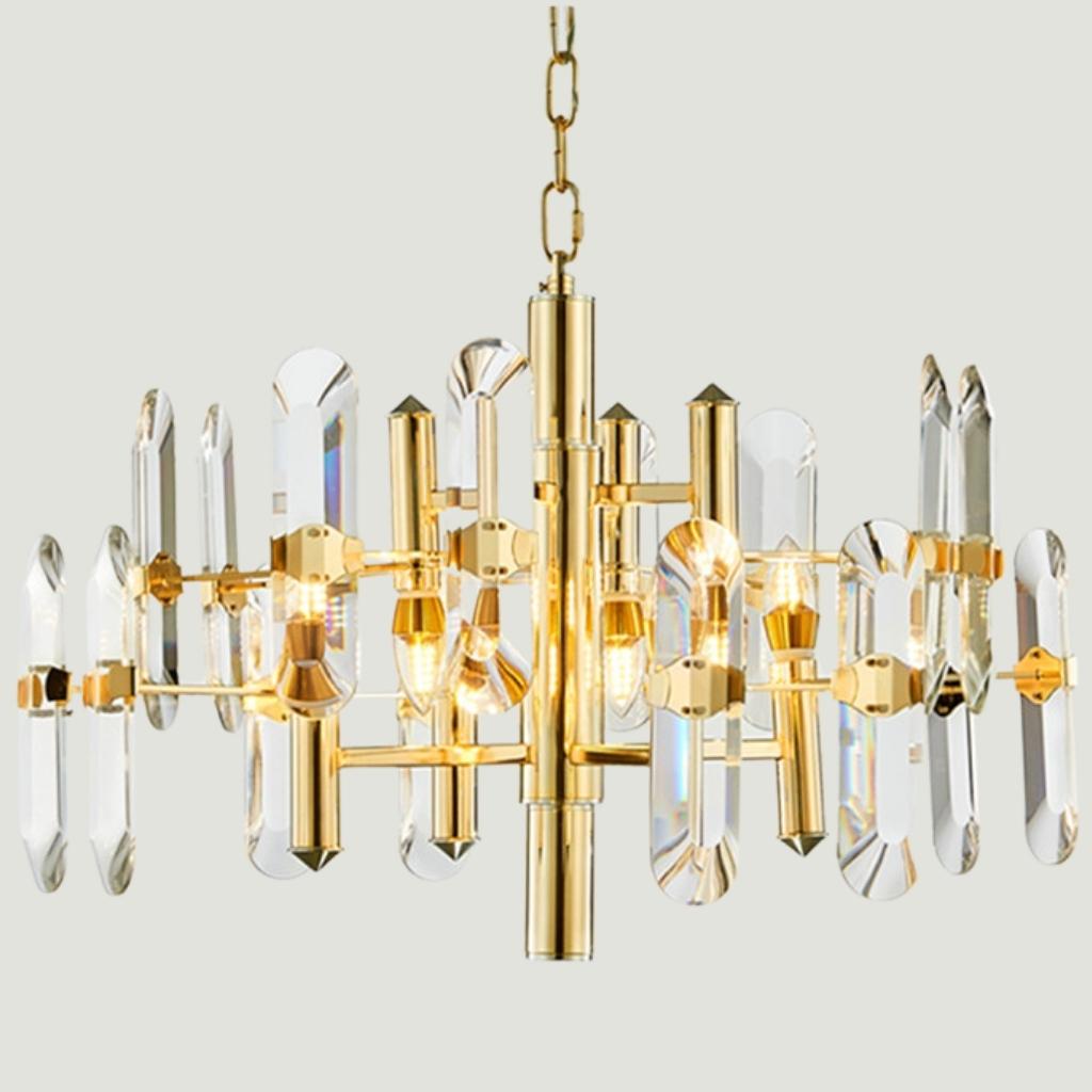 Front view of Yasmin luxury ceiling pendant chandelier by Lux Decor Australia with elegant design