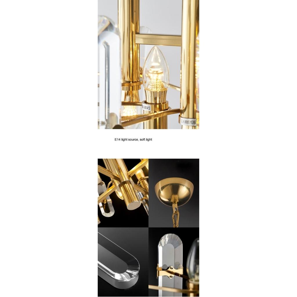 Yasmin gold luxury chandelier with E14 soft light source by Lux Decor Australia